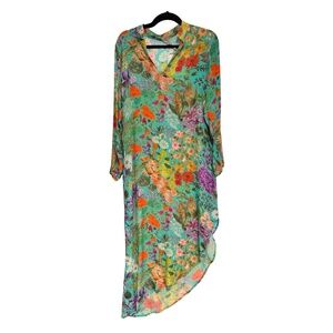Yavi Caftan Dress with an Asymmetrical Hemline